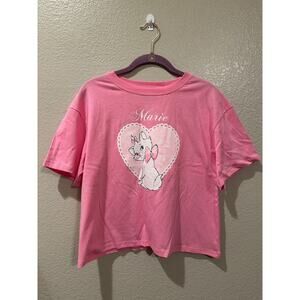 NWOT Disney Marie Cat Aristocats Pink Blushing Heart Crop Top M L XL